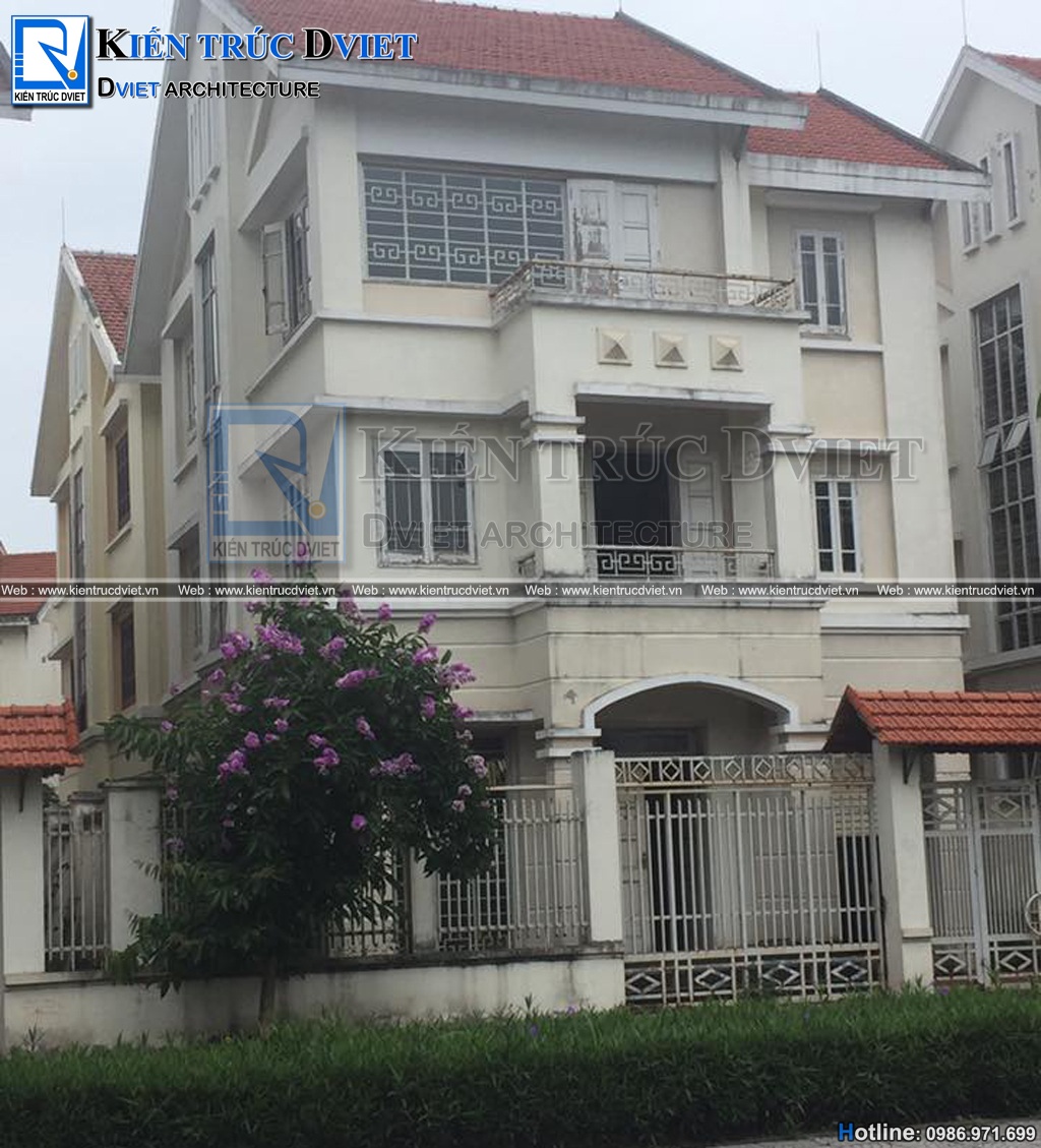 thiet ke cai tạo biet thu tan co dien Phap 3 tang 100m2 tai ha noi
