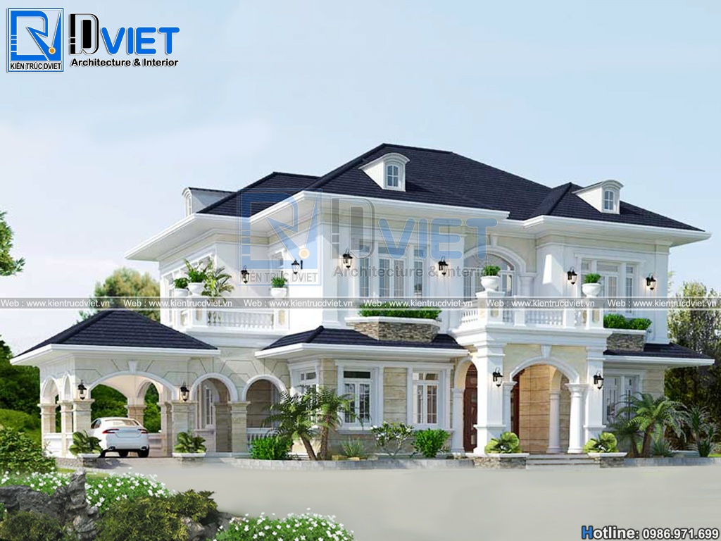 thiet ke biet thu vuon tan co dien 2 tang dep (1)