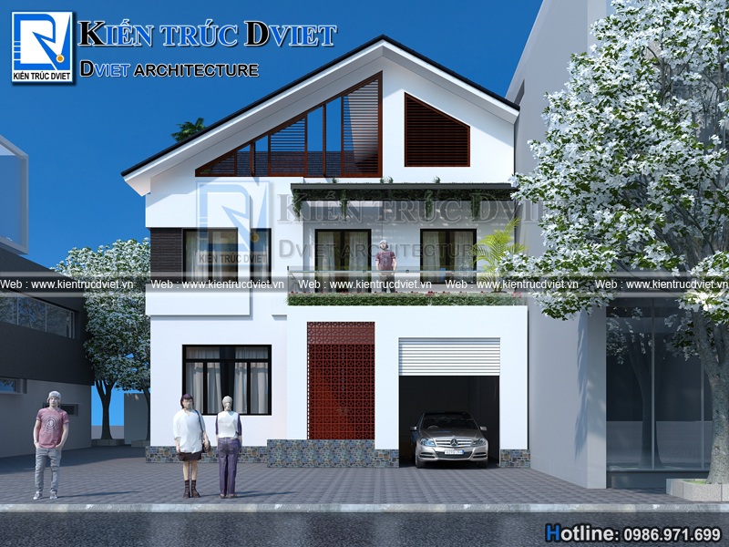 thiet ke biet thu hien dai 2 tang 120m2 tai Ninh Binh (3)