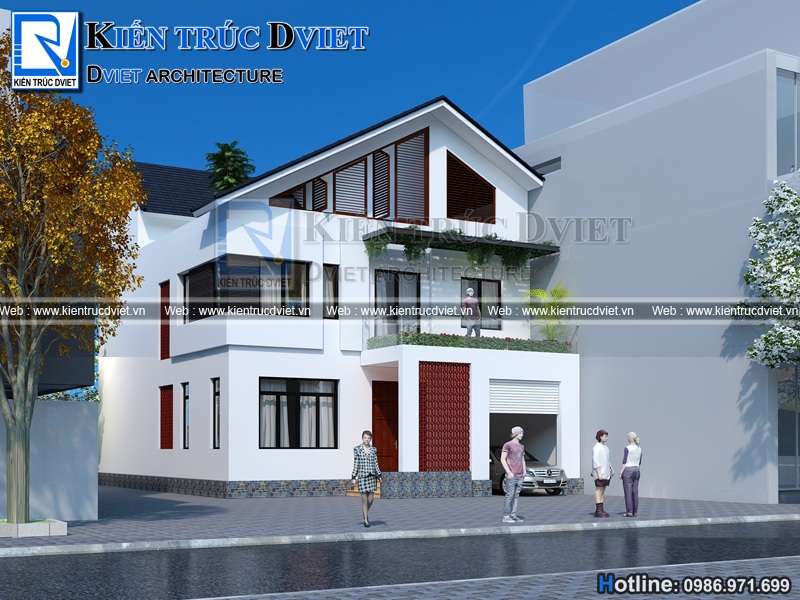 thiet ke biet thu hien dai 2 tang 120m2 tai Ninh Binh (2)