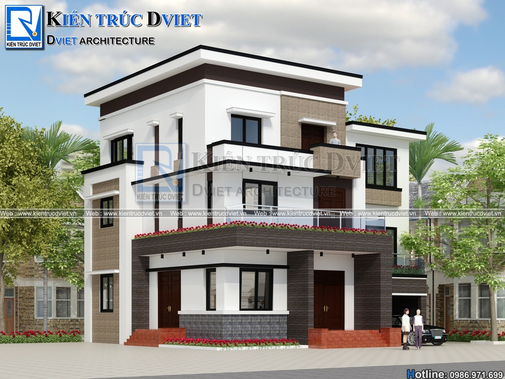 Mẫu thiết kế biệt thự hiện đại 3 tầng 11x12m tại Nghệ An