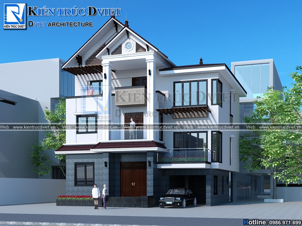 thiet ke biet thu hien dai 3 tang 140m2 tai Quang Binh (3)