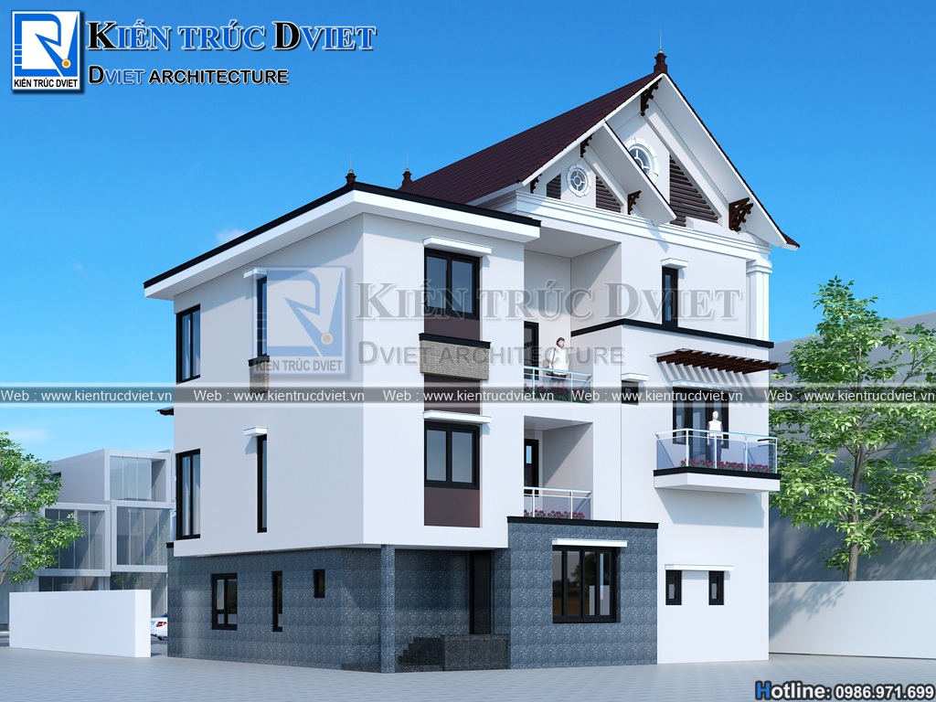 thiet ke biet thu hien dai 3 tang 140m2 tai Quang Binh (4)