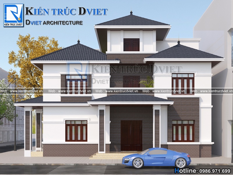 Thiet ke biet thu hien dai 2 tang 1 tum 14x12m tai Yen Khanh - Ninh Binh (2)