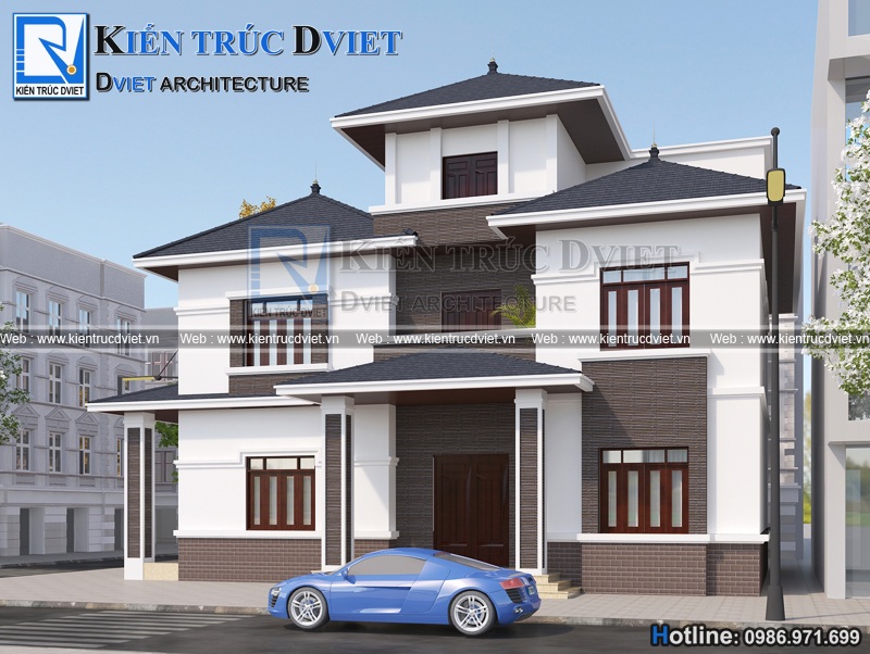 Thiet ke biet thu hien dai 2 tang 1 tum 14x12m tai Yen Khanh - Ninh Binh (3)