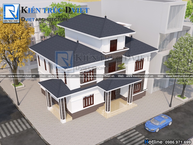 Thiet ke biet thu hien dai 2 tang 1 tum 14x12m tai Yen Khanh - Ninh Binh (4)