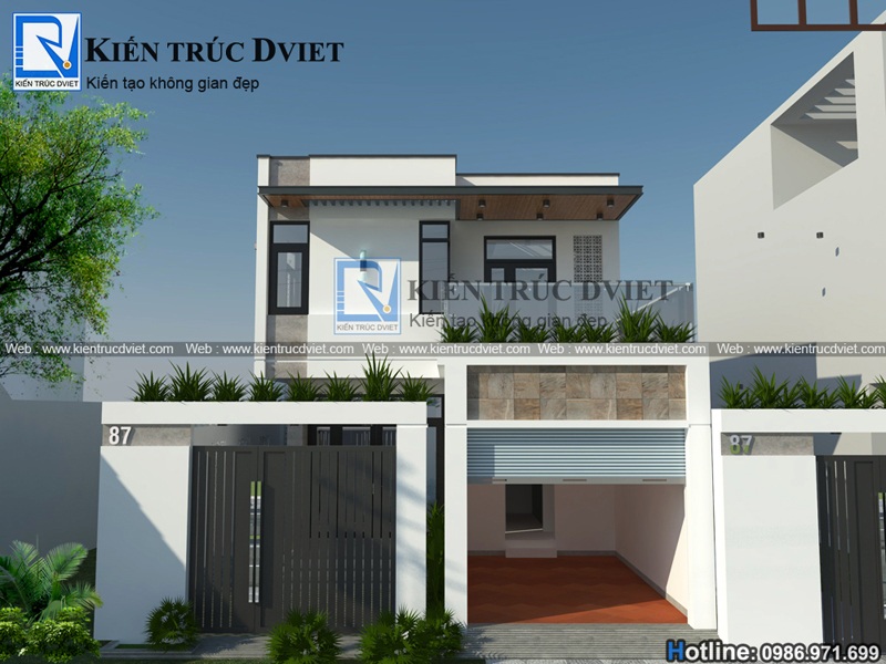 Thiet ke biet thu hien dai dep 2 tang 96m2 tai Ha Long - Quang Ninh (2)