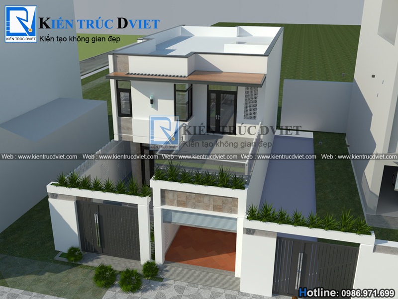Thiet ke biet thu hien dai dep 2 tang 96m2 tai Ha Long - Quang Ninh (4)