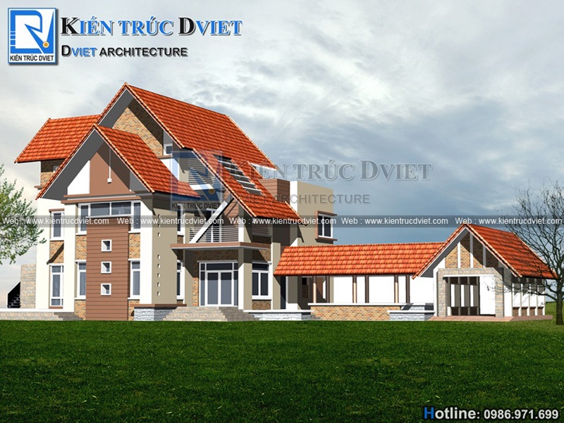 Thiết kế biệt thự vườn hiện đại 2 tầng 1 tum tại Phủ Lý - Hà Nam