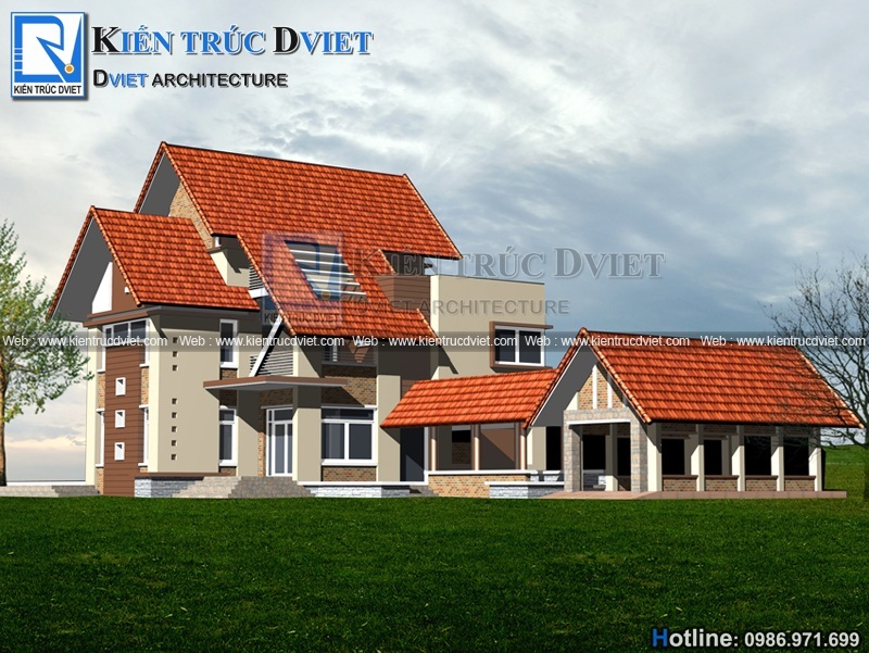 Thiet ke biet thu vuon 2 tang 1 tum 210m2 hien dai voi mai thai tai Phu Ly - Ha Nam (3)