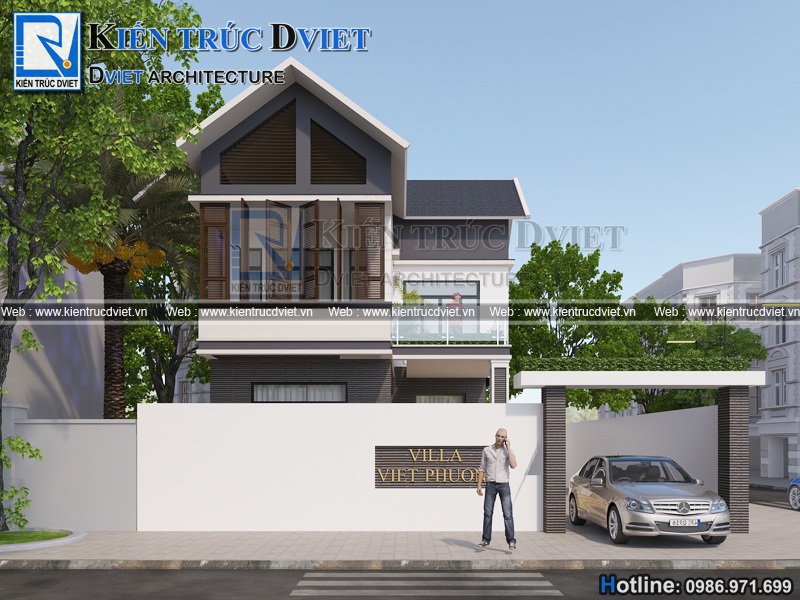 thiet ke biet thu chu L 2 tang 90m2 hien dai dep tai Hai Duong (2)