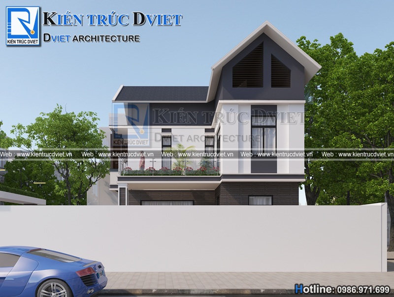 thiet ke biet thu chu L 2 tang 90m2 hien dai dep tai Hai Duong (3)