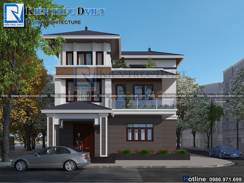 thiet ke biet thu chu L 3 tang 90m2 hien dai tai Dong Anh - Ha Noi (2)