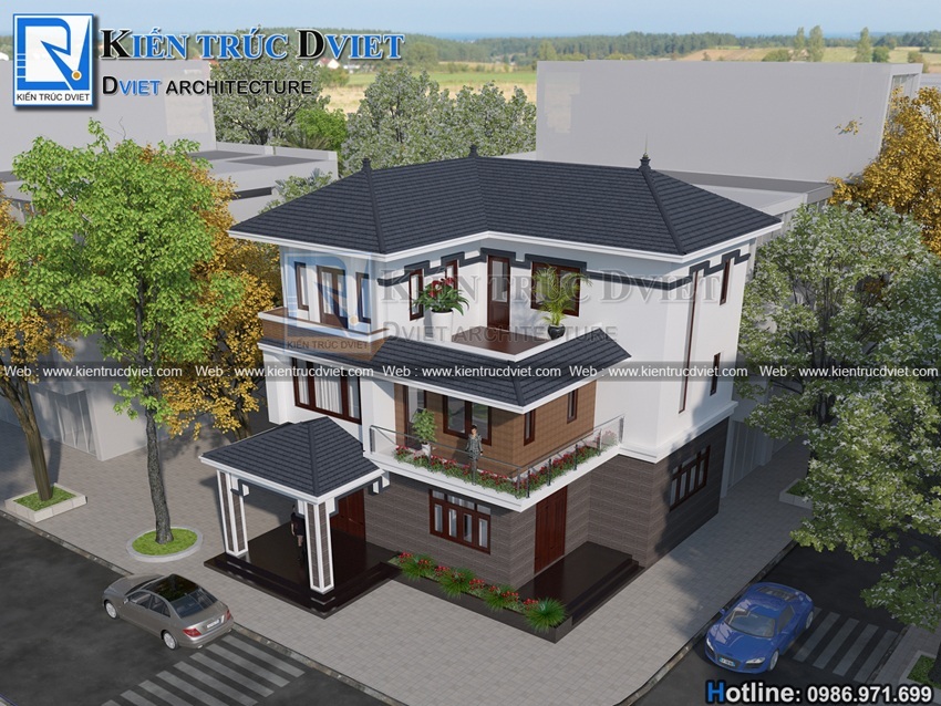 thiet ke biet thu chu L 3 tang 90m2 hien dai tai Dong Anh - Ha Noi (3)