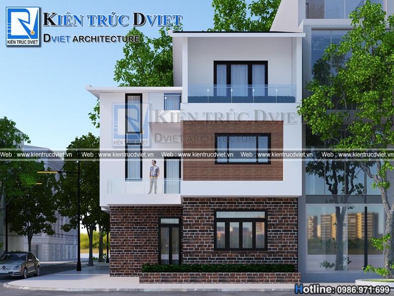 thiet ke biet thu chu L hien dai 3 tang 90m2 tai Hai Duong (2)
