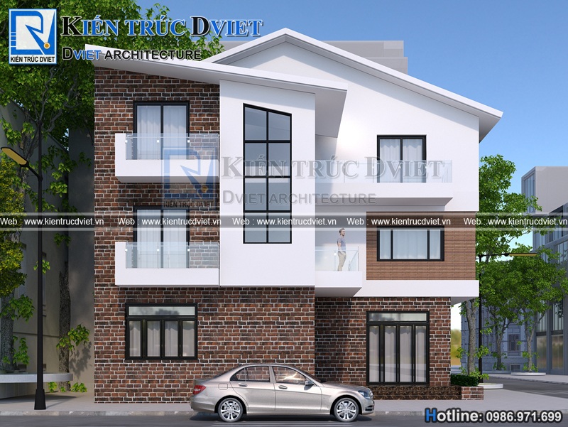 thiet ke biet thu chu L hien dai 3 tang 90m2 tai Hai Duong (3)