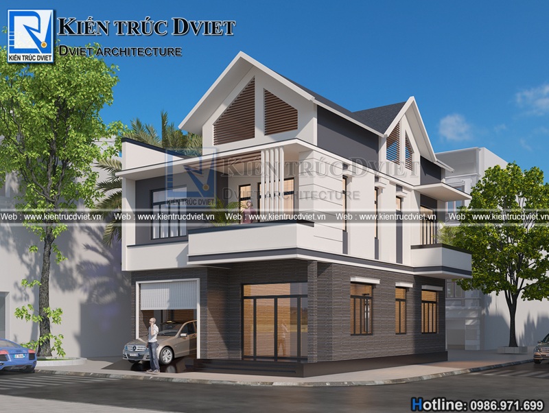 thiet ke biet thu hien dai 2 tang 1 tum tai Hoai Duc - Ha Noi (1)