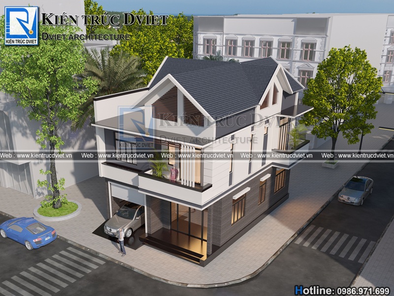 thiet ke biet thu hien dai 2 tang 1 tum tai Hoai Duc - Ha Noi (4)