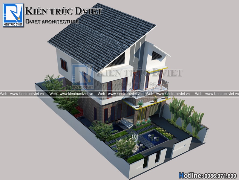 thiet ke biet thu hien dai 2 tang 10x13m tại Ninh Binh (2)