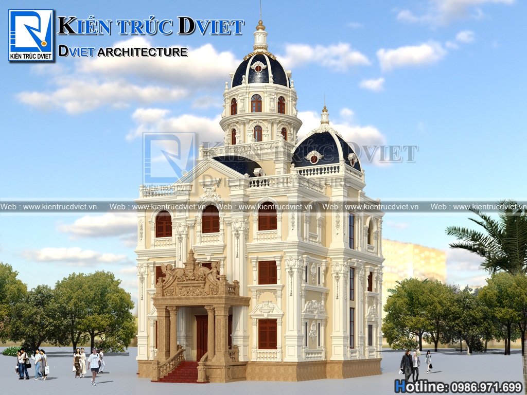 Thiet ke biet thu lau dai Phap 3 tang 1 tum (3)