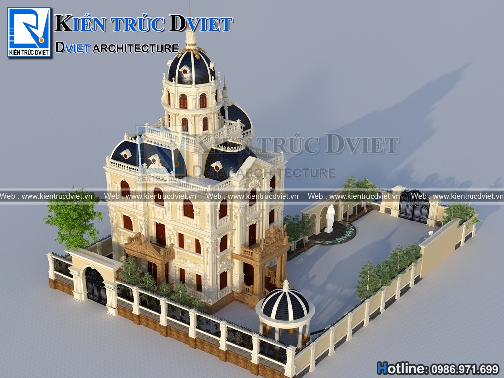 Thiet ke biet thu lau dai Phap 3 tang 1 tum (4)