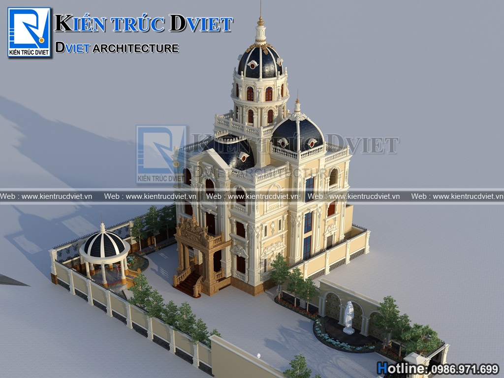 Thiet ke biet thu lau dai Phap 3 tang 1 tum (5)