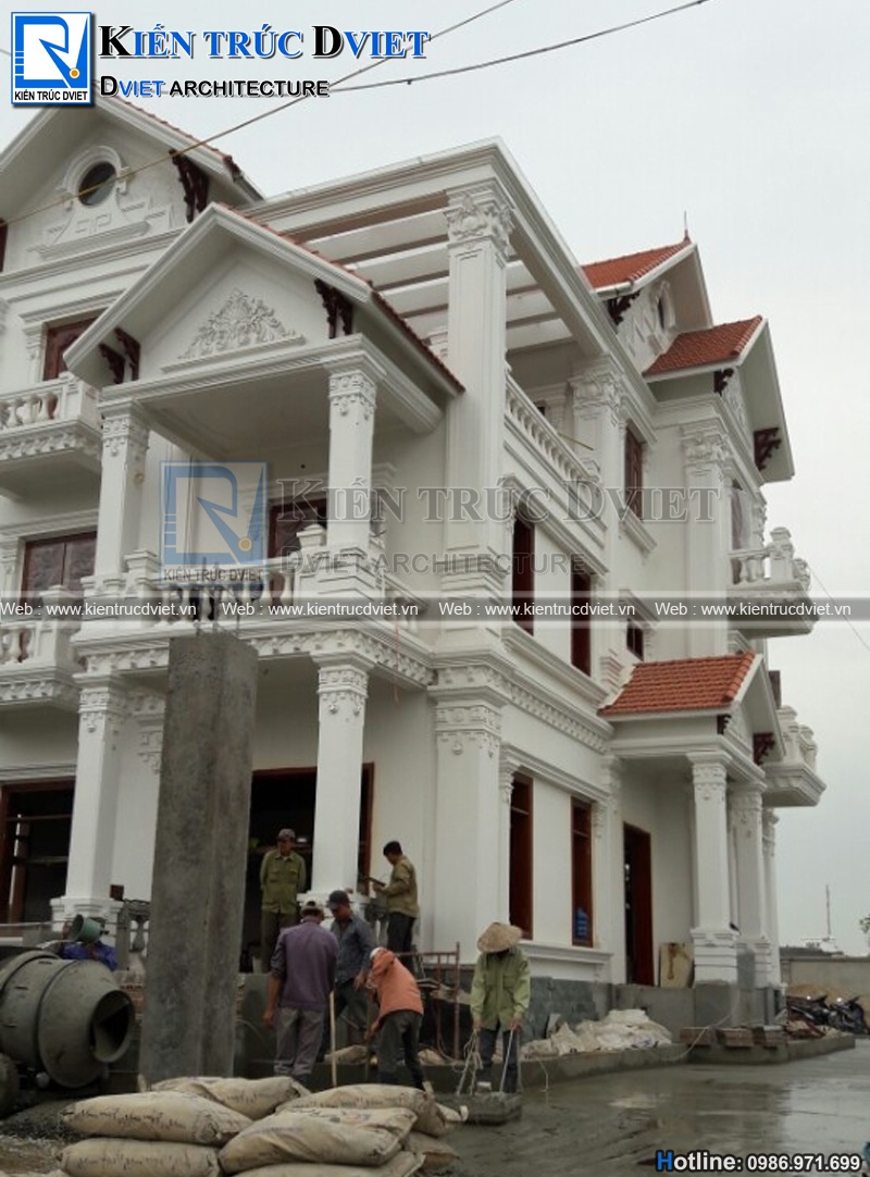 Thiet ke biet thu phap 3 tang dep 11,4x12,8m tai Tien Hai - Thai Binh (8)