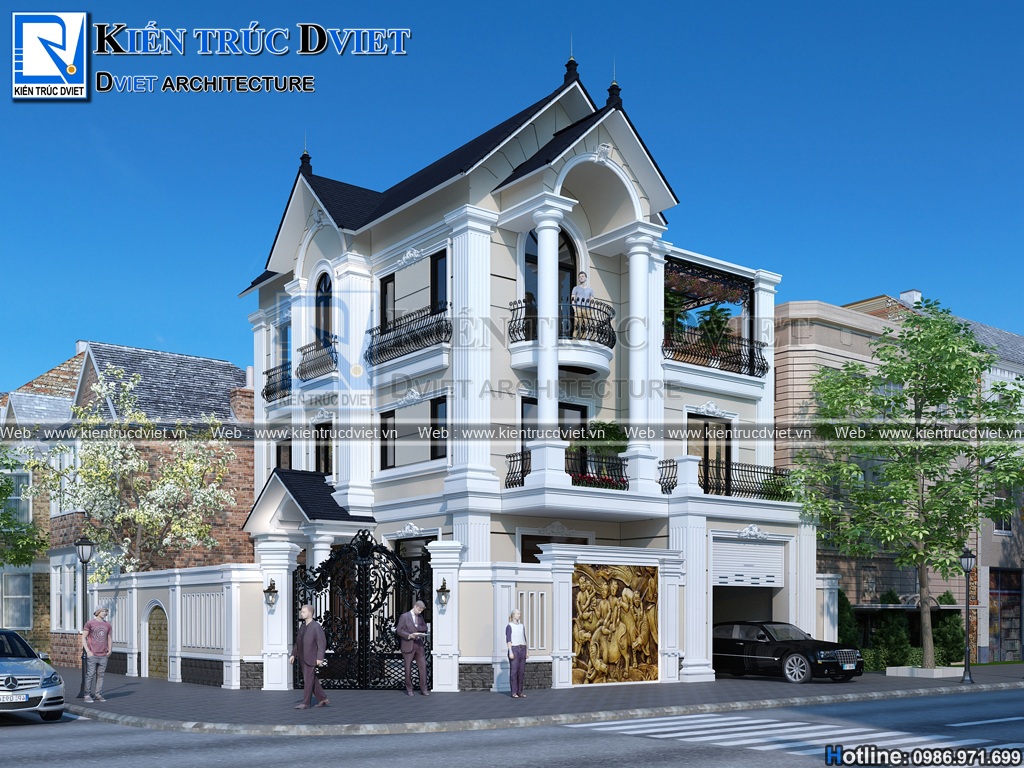 Thiet ke biet thu tan co dien 3 tang 110m2 tai Thanh Hoa (1)
