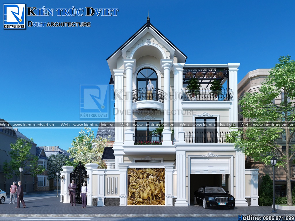 Thiet ke biet thu tan co dien 3 tang 110m2 tai Thanh Hoa (2)