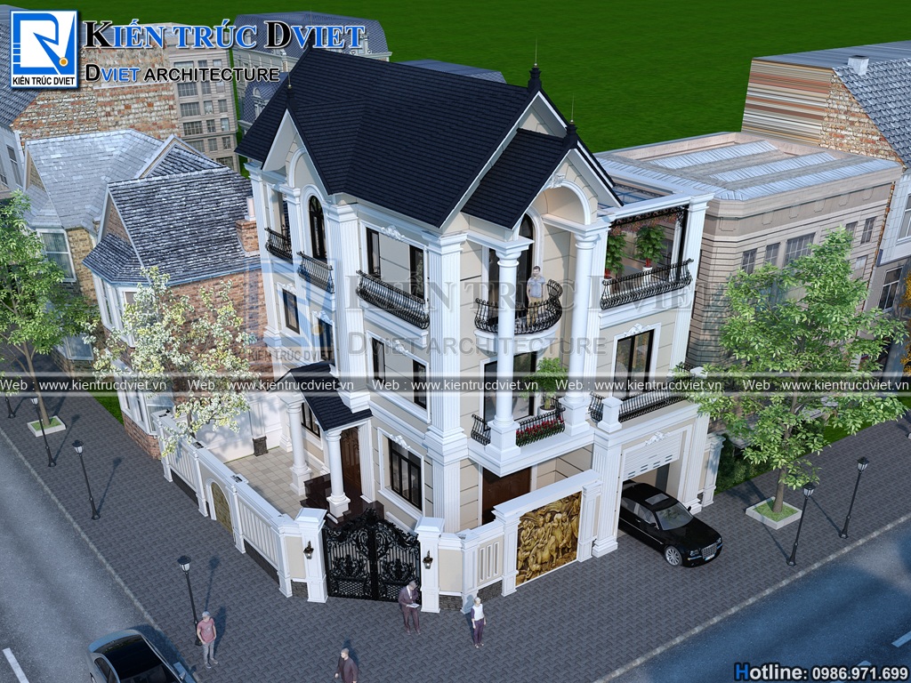 Thiet ke biet thu tan co dien 3 tang 110m2 tai Thanh Hoa (3)