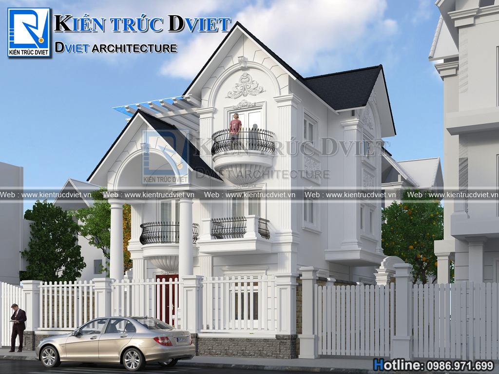 Thiet ke biet thu tan co dien Phap 3 tang 8x12m tai Hung Yen (3)