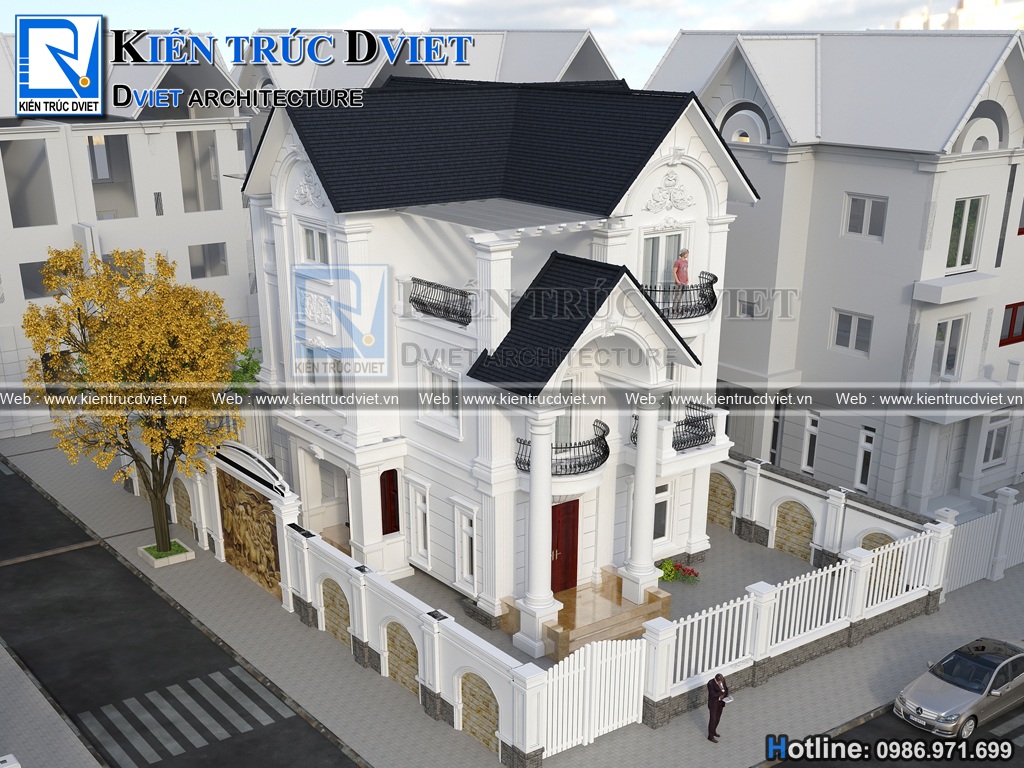 Thiet ke biet thu tan co dien Phap 3 tang 8x12m tai Hung Yen (6)