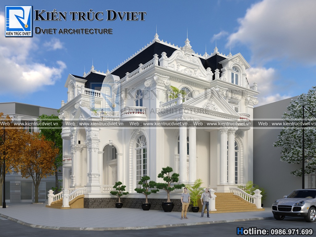 Thiết kế biệt thự Pháp 3 tầng đẹp 10x16m tại Hạ Long - Quảng Ninh