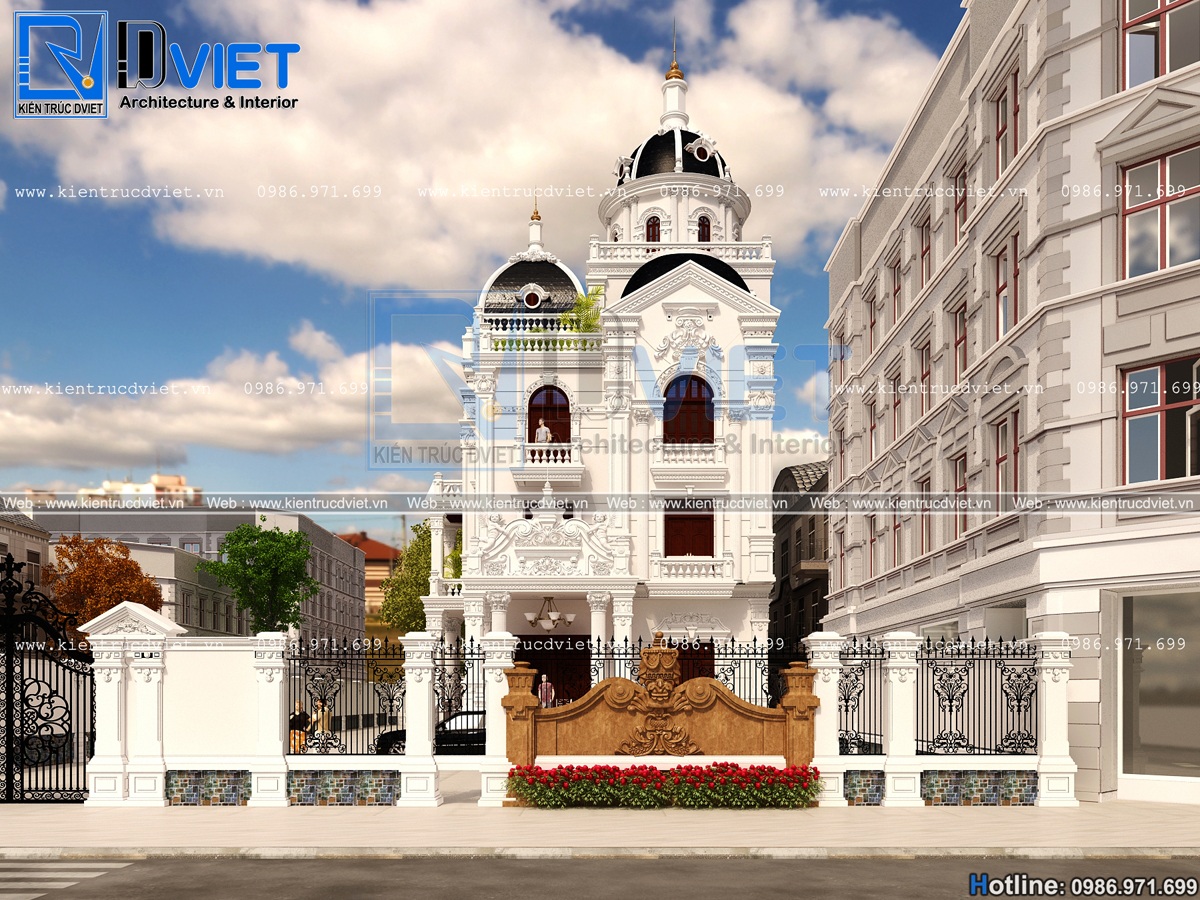 thiet ke biet thu lau dai kieu Phap 3 tang 1 tum 10x15m tai Dong Anh (3)