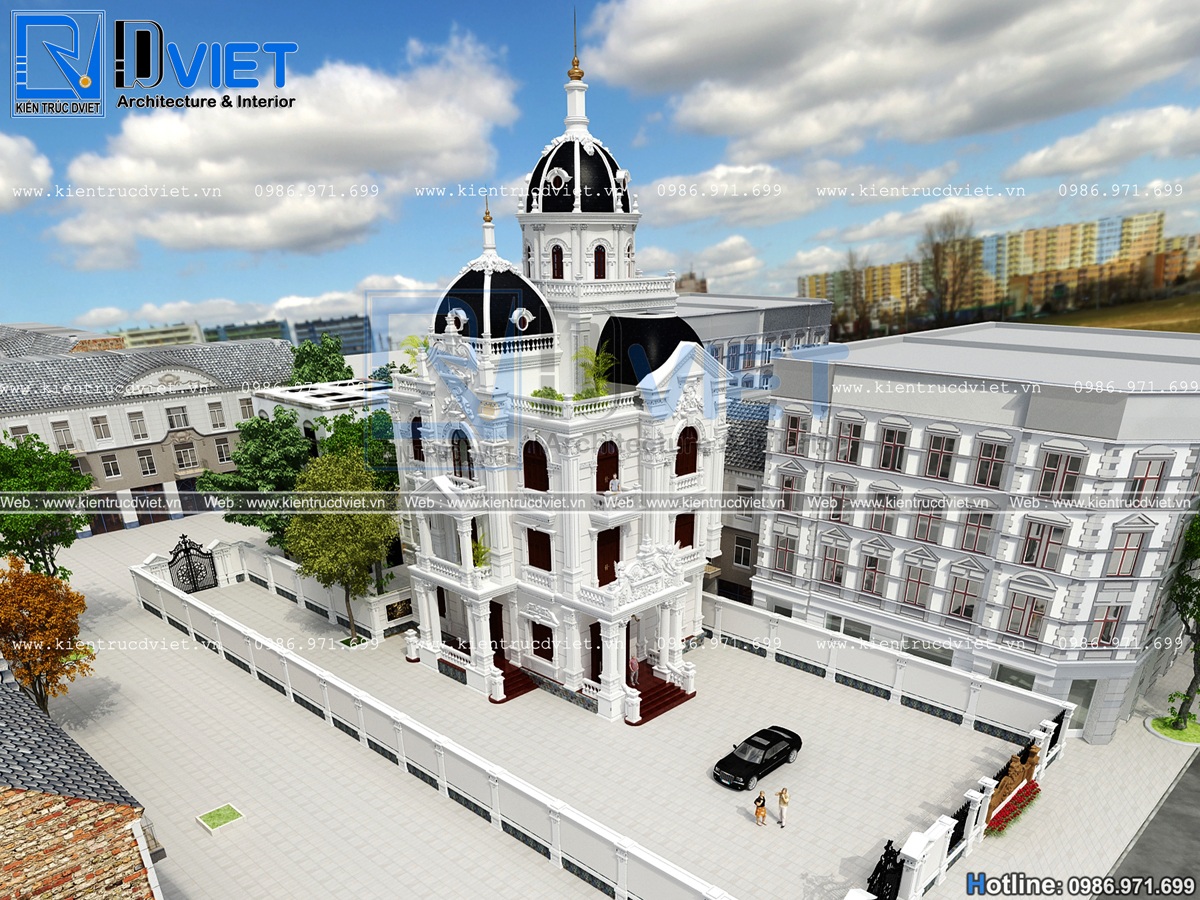 thiet ke biet thu lau dai kieu Phap 3 tang 1 tum 10x15m tai Dong Anh (4)