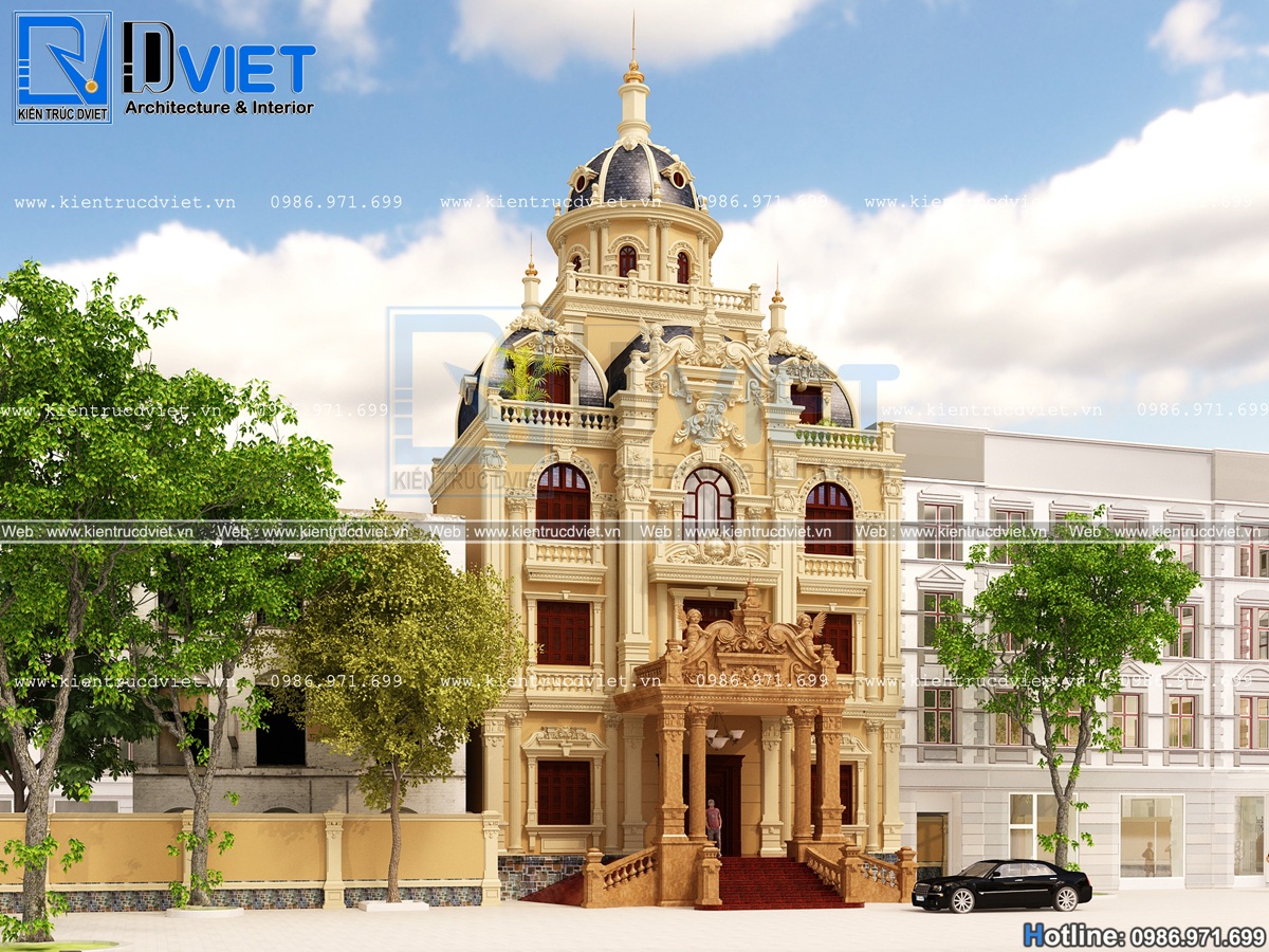 thiet ke biet thu lau dai kieu Phap 3 tang 1 tum tai Dong Anh - Ha Noi (1)