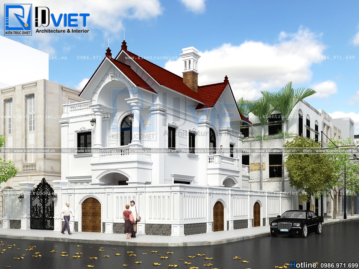 Thiết kế biệt thự tân cổ điển Pháp 2 tầng 8x15m tại Ninh Bình