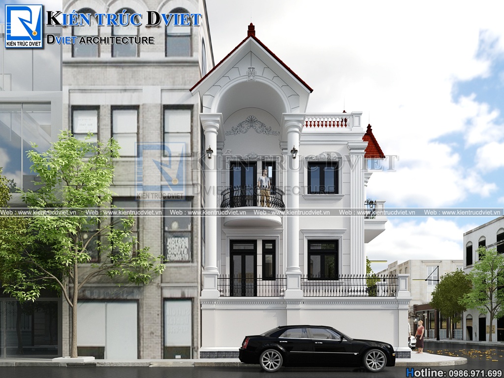 thiet ke biet thu tan co dien 3 tang mai thai 15x8m tai Hai Phong (3)