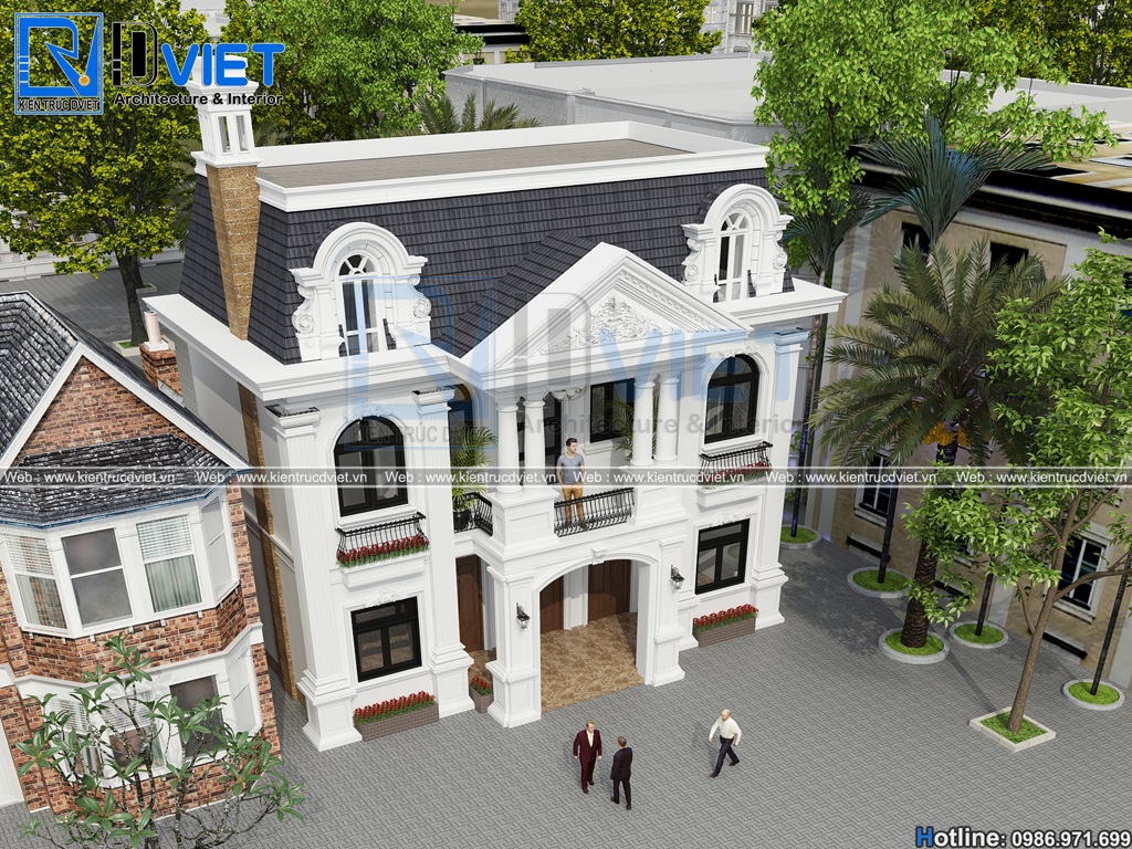 thiet ke biet thu tan co dien Phap 2 tang 1 tum 8x15m tai Ha Noi (4)