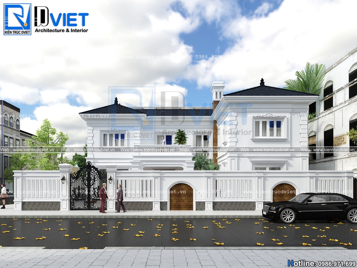 thiet ke biet thu tan co dien Phap 2 tang 15x10m tai Ninh Binh (3)