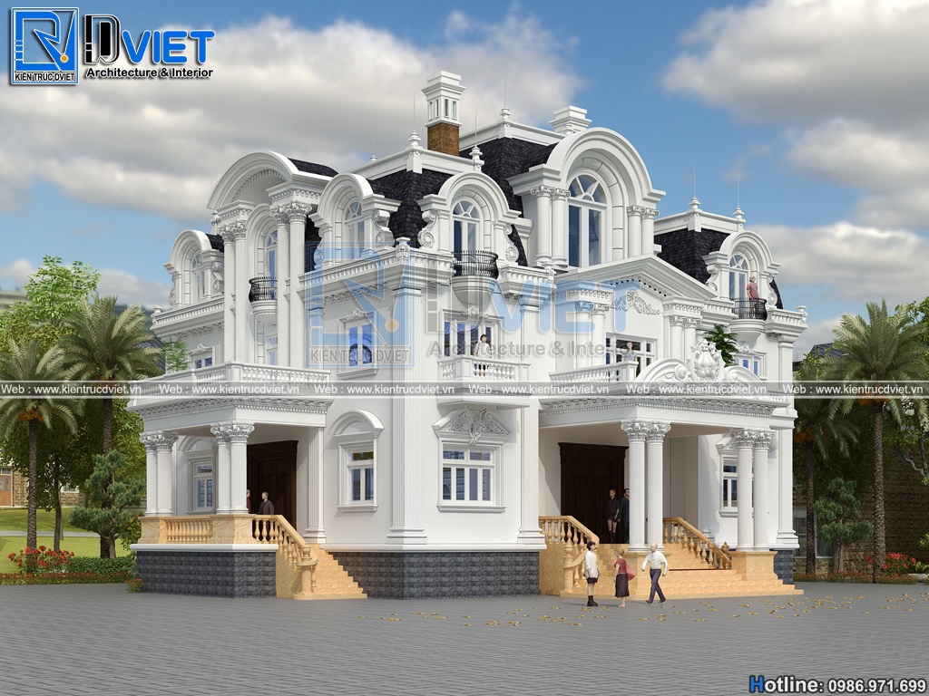 Những mẫu thiết kế biệt thự tân cổ điển Pháp đẹp đáng xem