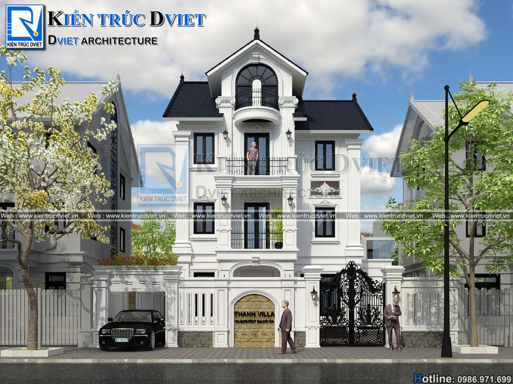 thiet ke cai tạo biet thu tan co dien Phap 3 tang 100m2 tai ha noi (2)