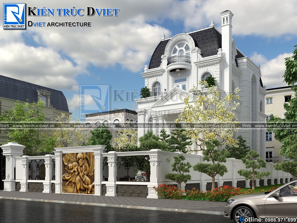 thiet ke dinh thu Phap 3 tang 1 tum 150m2 tai Phu Tho (4)