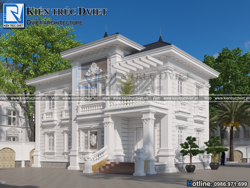 Thiet ke biet thu phap 2 tang 15x10m tai Son Tay (3)