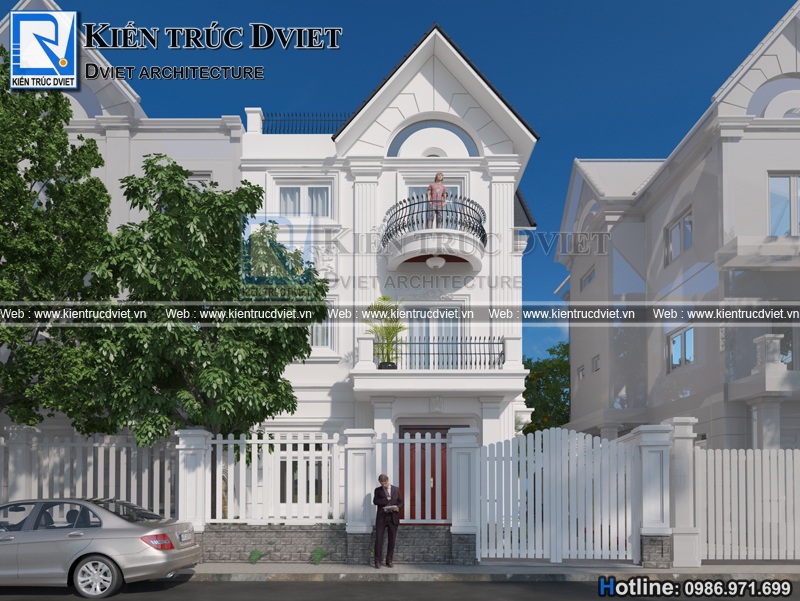 thiet ke cai tạo biet thu tan co dien Phap 3 tang tai Vinhomes Riverside (2)