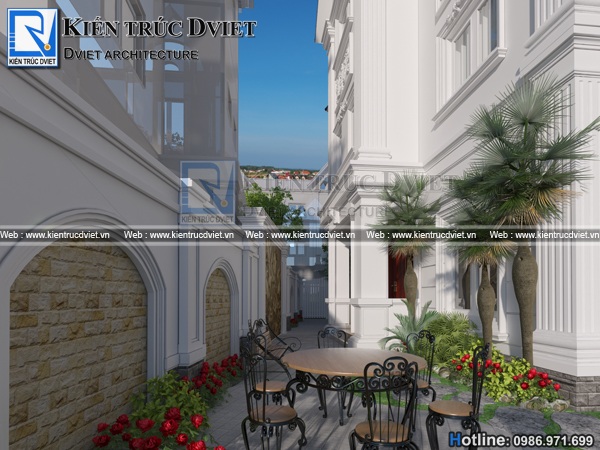 thiet ke cai tạo biet thu tan co dien Phap 3 tang tai Vinhomes Riverside (8)