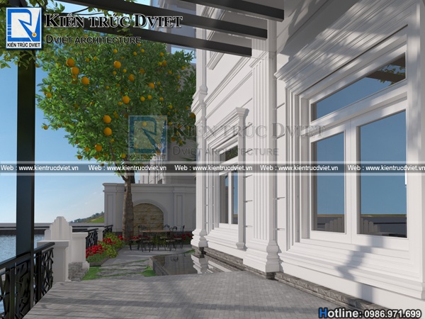 thiet ke cai tạo biet thu tan co dien Phap 3 tang tai Vinhomes Riverside (10)