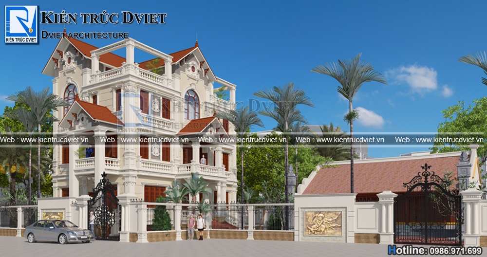 thiet ke biet thu Phap 4 tang 9,8x13,8m tai ba Vi - Ha Noi (2)