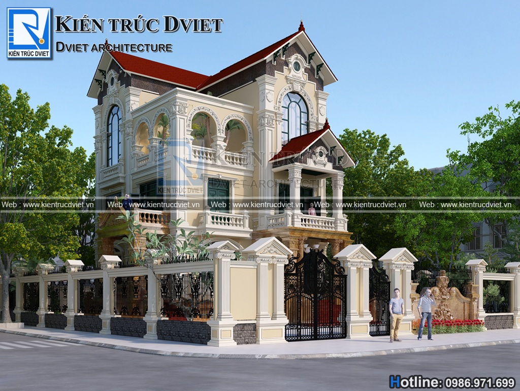 mau thiet ke biet thu Phap 3 tang tai Tam Diep - Ninh Bình (3)