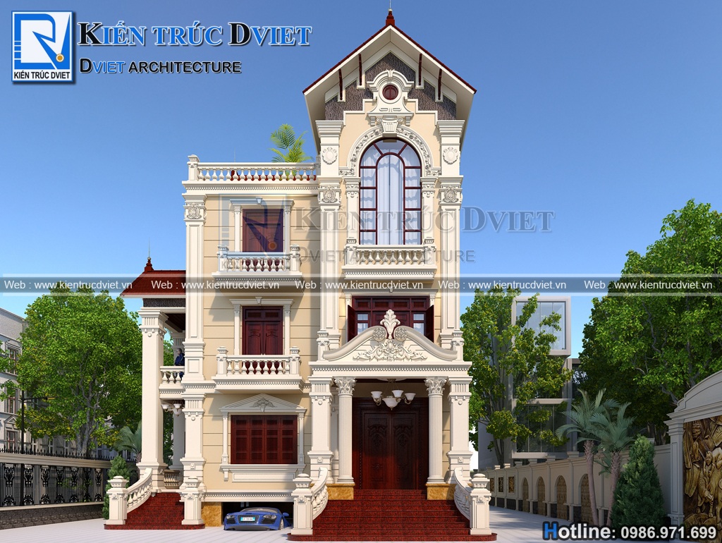 Thiet ke biet thu phap 3 tang 1 tum 10x12m tai Nam Dinh(3)